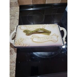 Asparagi Freschi Majolica Covered Porcelain Asparagus Dish Server Center Piece